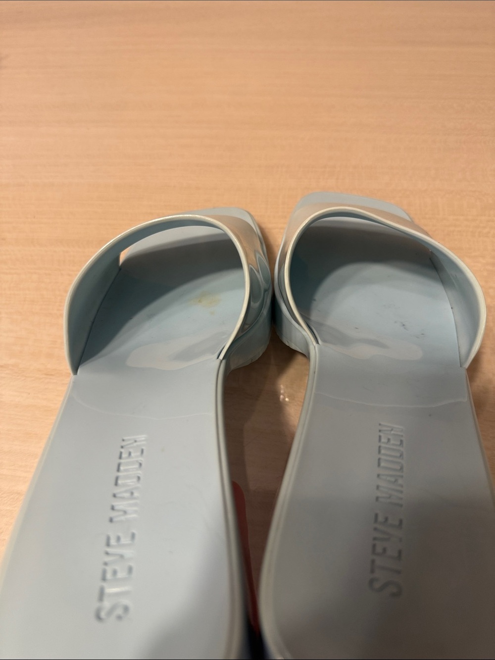 🩵 Steve Madden Harin Sandals Pink Baby Blue Patent Slide Mules 10 Barbie - Picture 14 of 16
